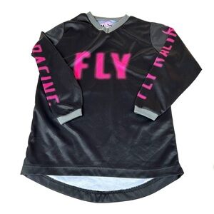 Fly Racing Youth Medium Girls YM Size 16 Motocross Jersey Black Pink  #2781